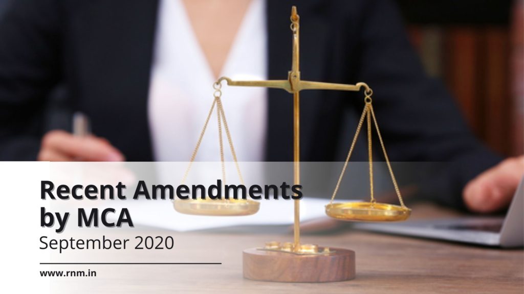 Amendments by MCA: September 2020