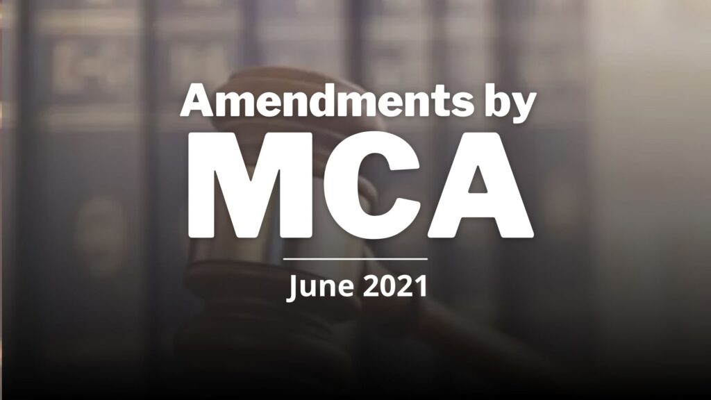 Amendments issued by MCA